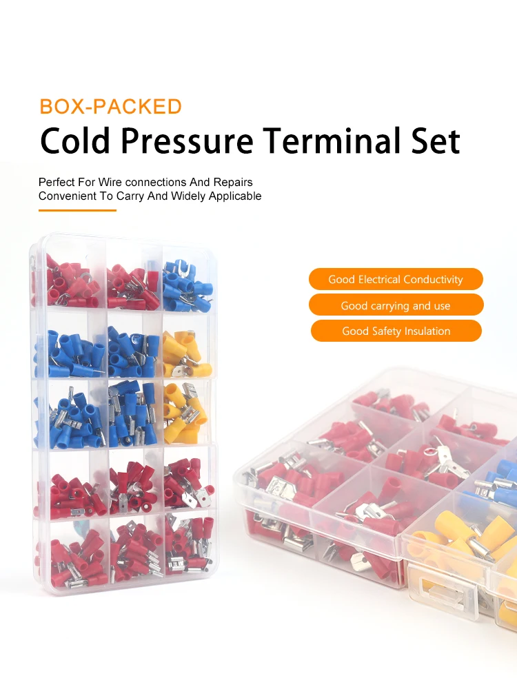 280 قطعة/المجموعة معزول تجعيد المجرف سلسلة محطة AWG 22-16 16-14 12-10 أحمر أزرق أصفر سلك كابلات الموصلات الذكور الإناث كيت #3
