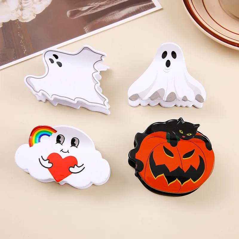 

DS New Style Halloween Funny Pumpkin Ghost Acrylic Hair Claw Horror Claw Clip Crab Hair Clip for Women Girls Hair Accessories