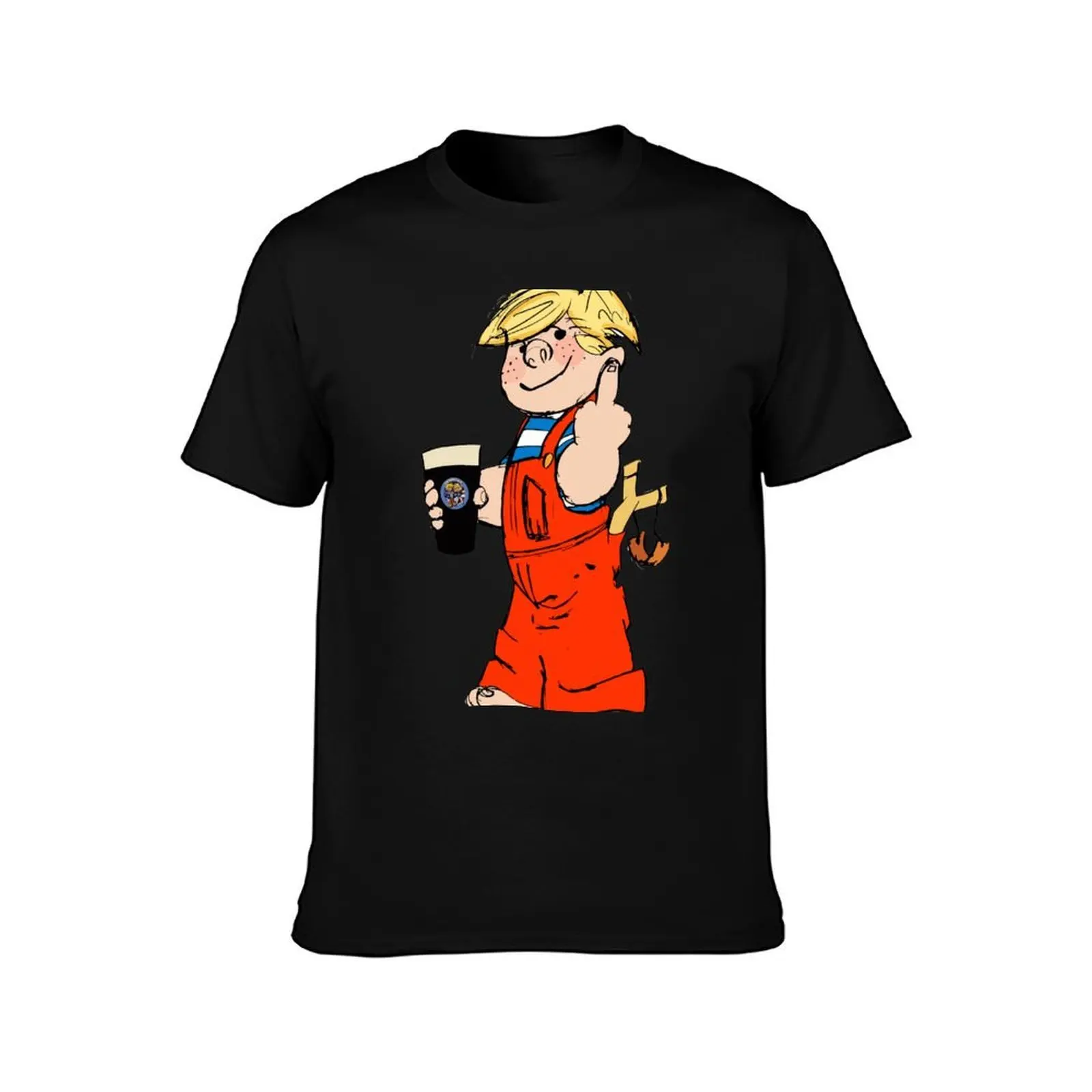 Dennis the menace T-Shirt, Summer Casual Cotton Tee, Oversized Streetwear Tops, Vintage Graphic Print, Loose Fit Short Sleeve