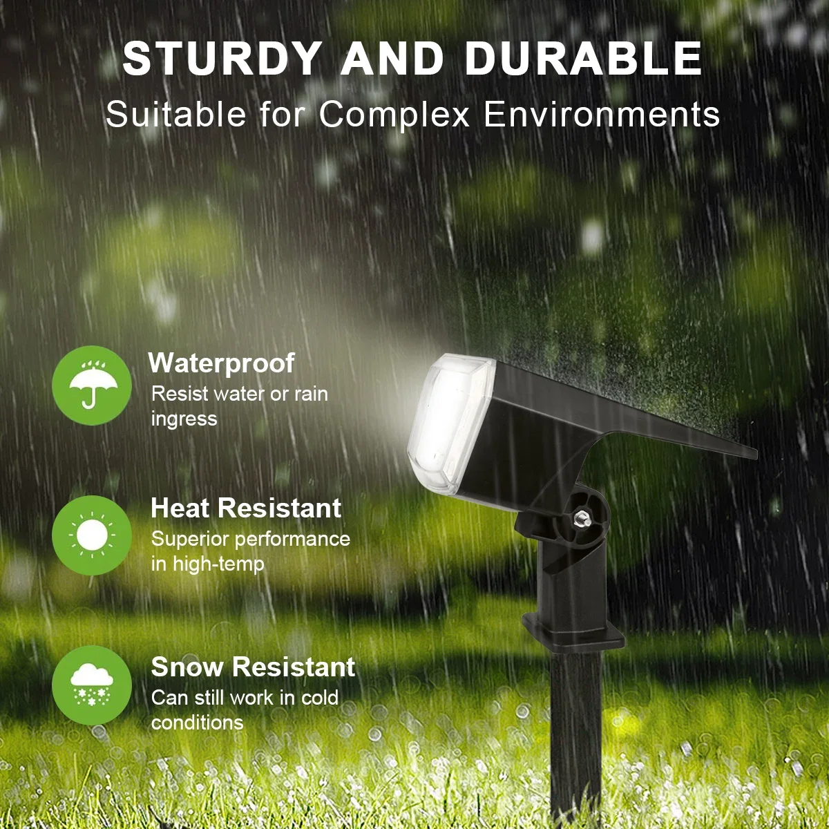 Fast Charge LED Solar Soptlight Lawn Lamp Built-in 1200mAh Battery Waterproof For Outdoor Garden Courtyard Lawn Walkway Lighting