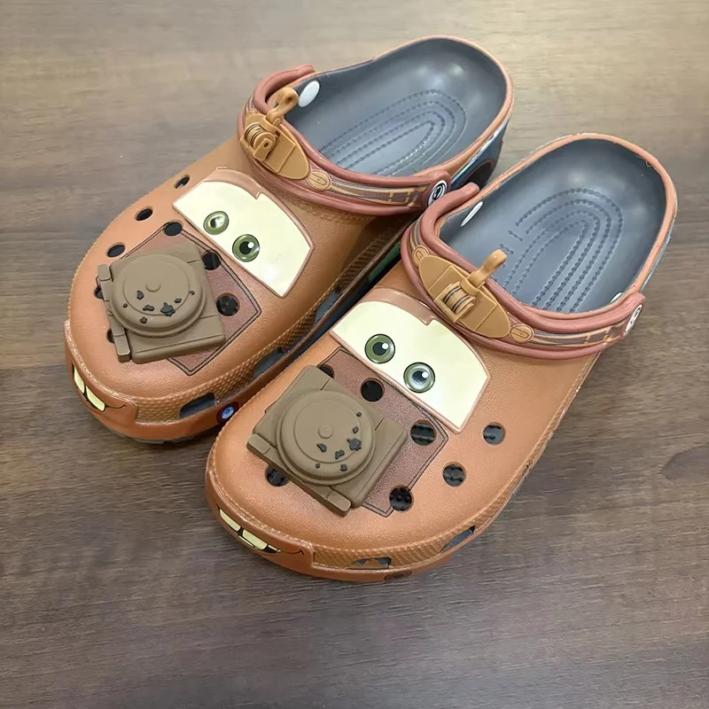 Disney Cartoon Pixar Mater Slippers Cars Shoes Outdoor Sandals Cute Figurine Anime Trailer Cave Shoes Sandals Eva Shoes Gift