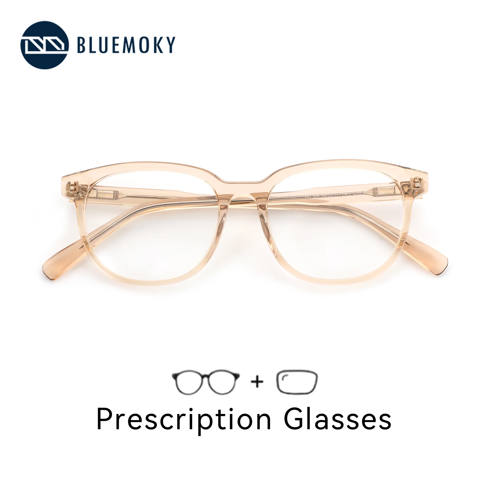 BLUEMOKY S Size Fashion Square Graduated Progressive Multifocal Glasses Handmade Acetate Myopia Lenses Woman