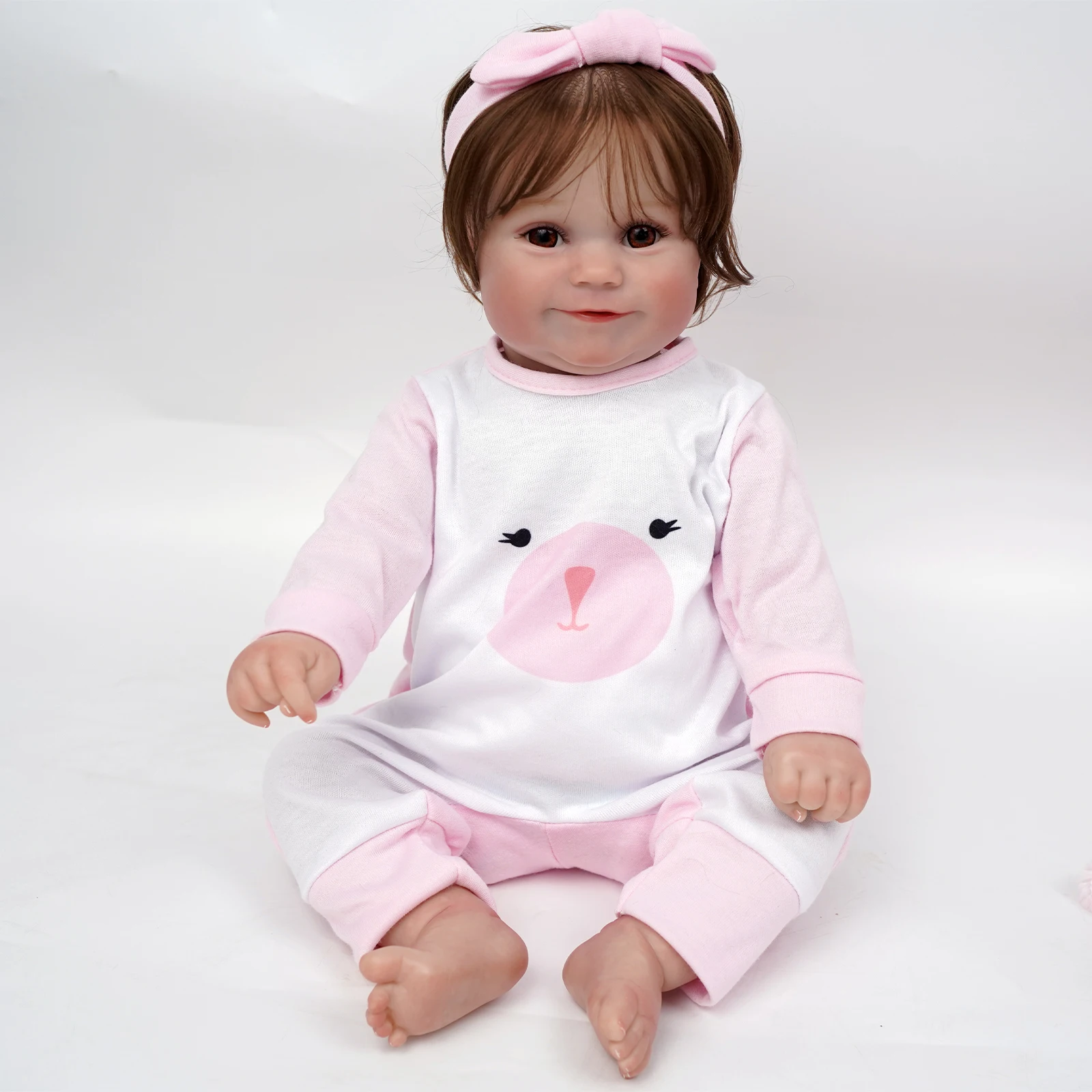 

50 см полностью виниловая ручная роспись с видимыми венами, Реалистичная кукла, объемный тон кожи для девочек, подарок