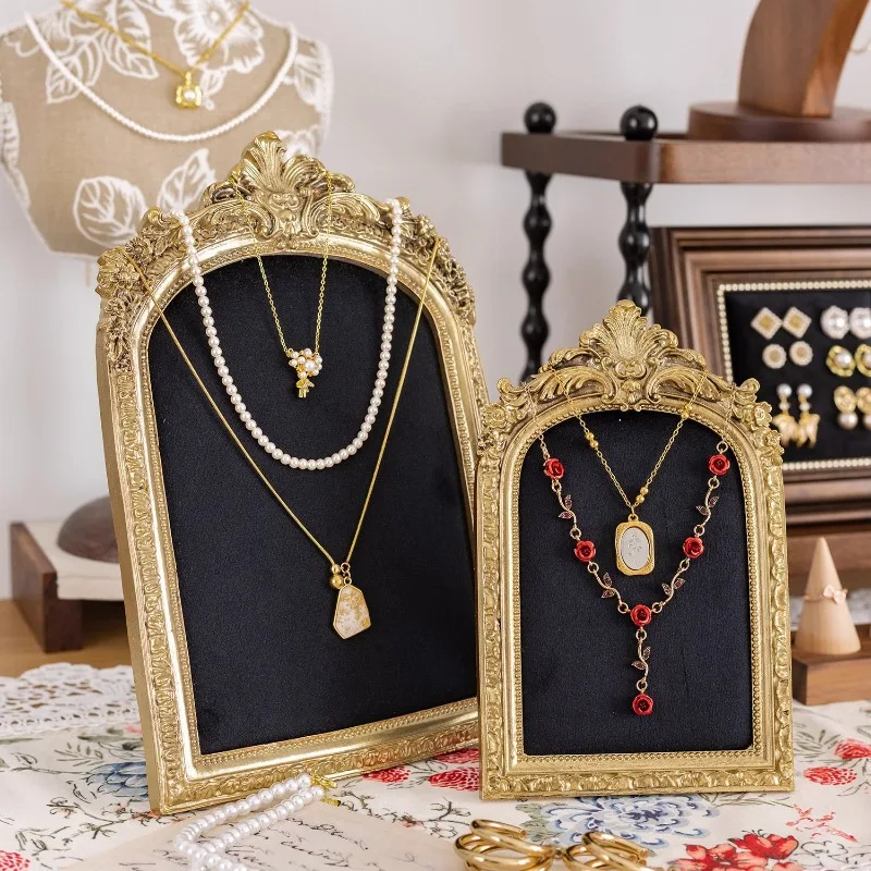 نافذة عرض المجوهرات يعرض موقف مجوهرات خشبية المنظم رف كبير سوار قلادة حامل سيدة القرط قلادة الرف