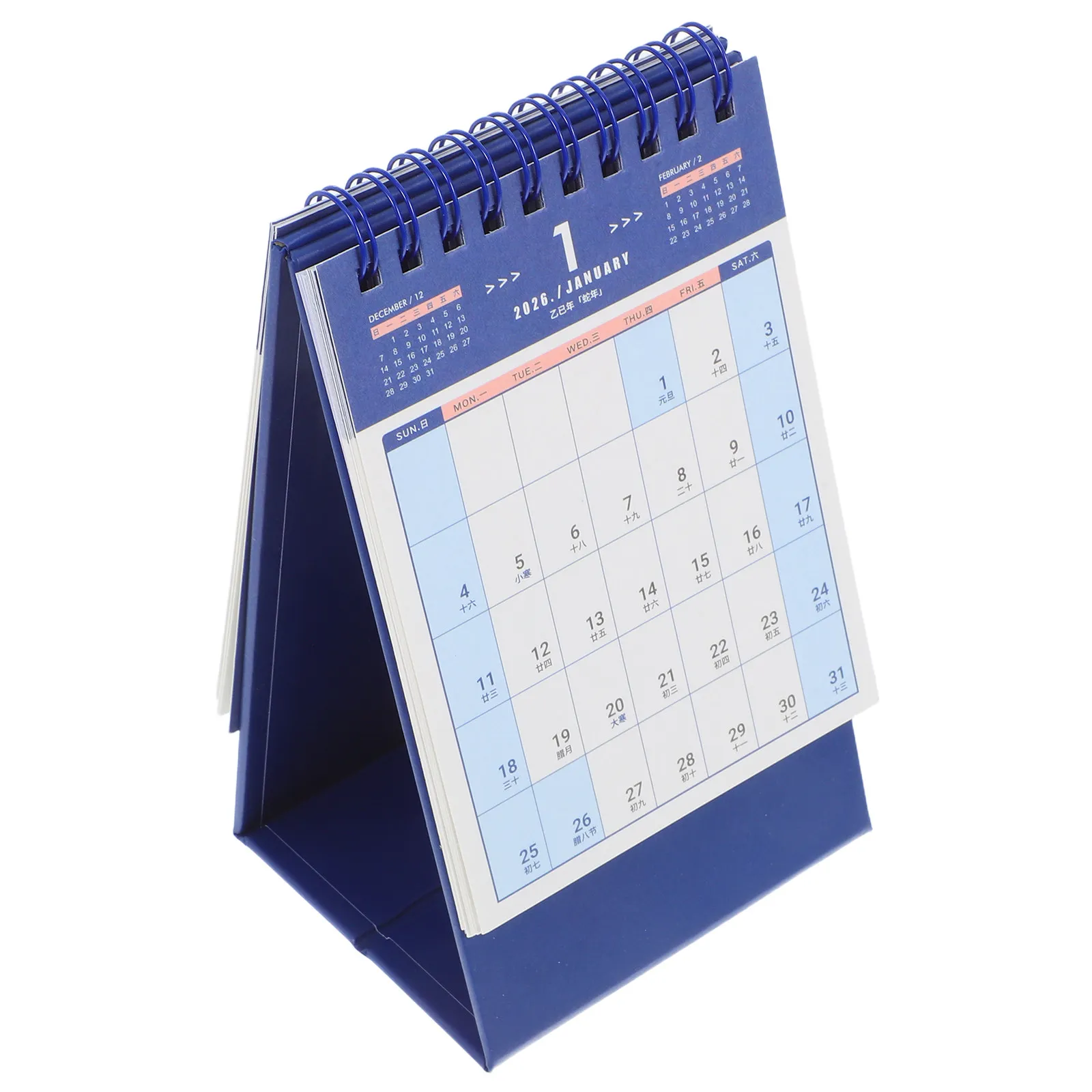 

Minimalist 2025.9-2026.12 Desk Calendar Small Desktop Monthly Planner Twin-Wire Binding Standing Flip Calendar for Office Home