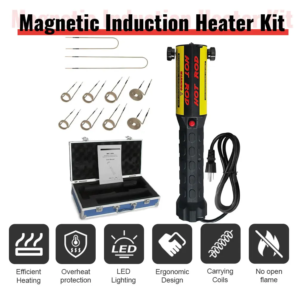 

Solary 1000W 10 Coil Inductive Bolt Heater Car Bolt Remover Repair Machine Tool Kit 110V/220V