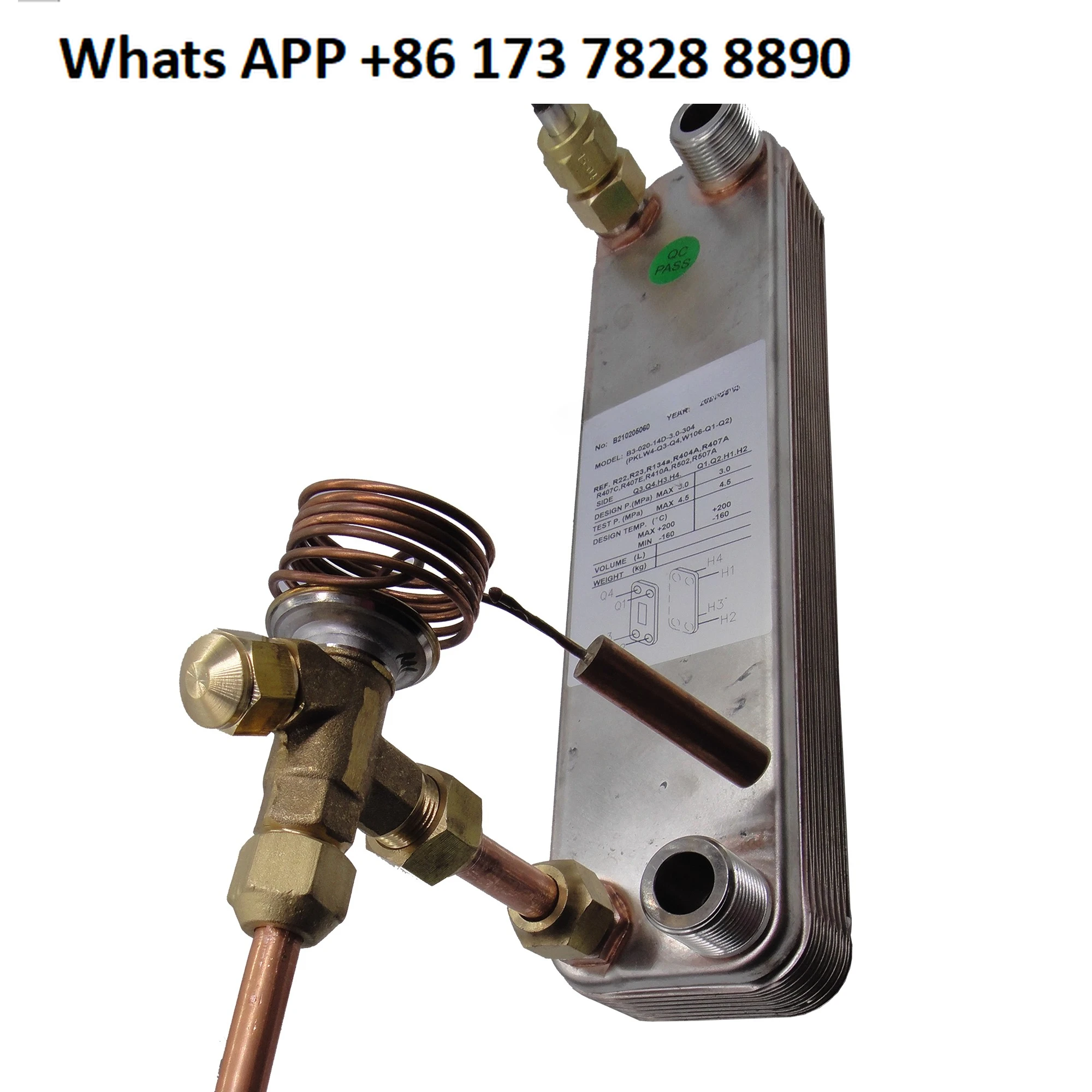 7,5 kW Edelstahlplattenverdampfer, passend zur 3P-Temperaturregelung aus Ethylenglykol für mittlere und niedrige Temperaturen