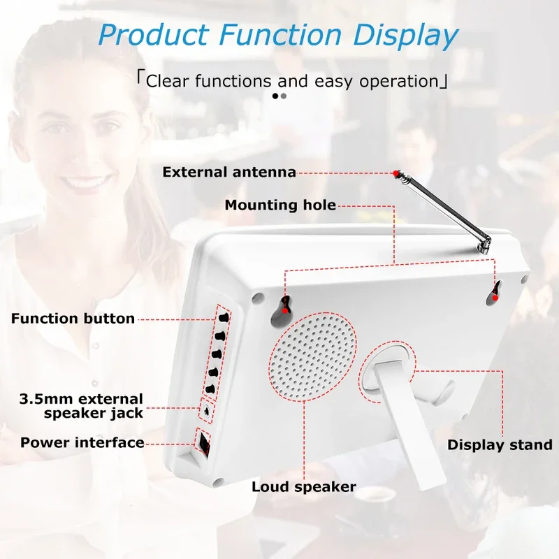 Imagem -03 - Qwicall-botão de Chamada de Mesa sem Fio Monitor Receptor para Restaurante Sistema de Chamada de Garçom Transporte Rápido 20 Pcs