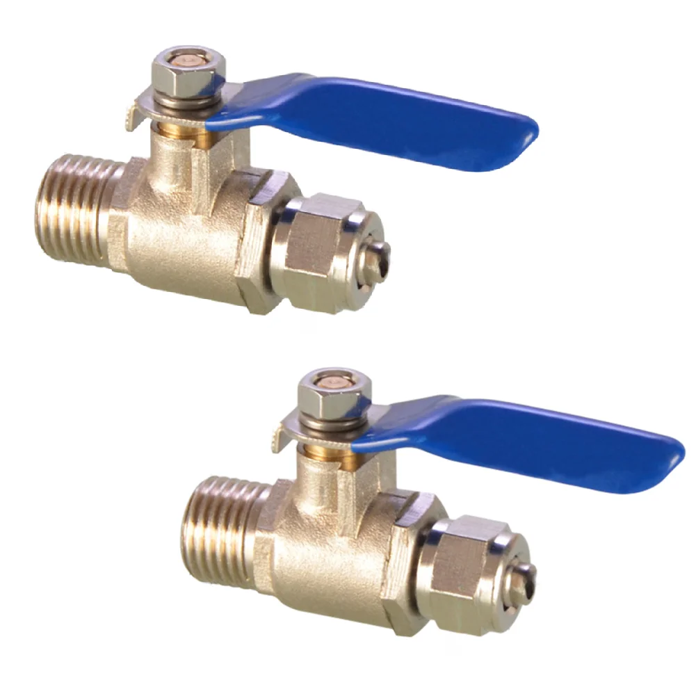 2PCS Copper Ball Valve for Kitchen Water Treatment Systems Designed for 2 Point and 3 Point PE Tube Compatibility
