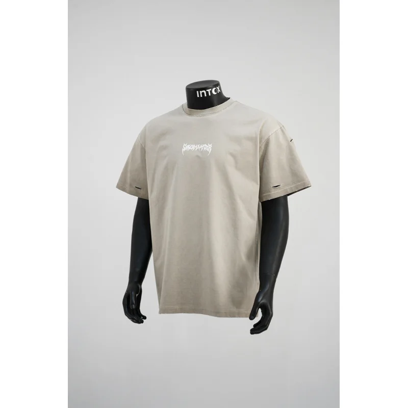 Fashionable retro short sleeved T-shirt with men's scratch design for summer 2025, new street style loose casual men's clothing