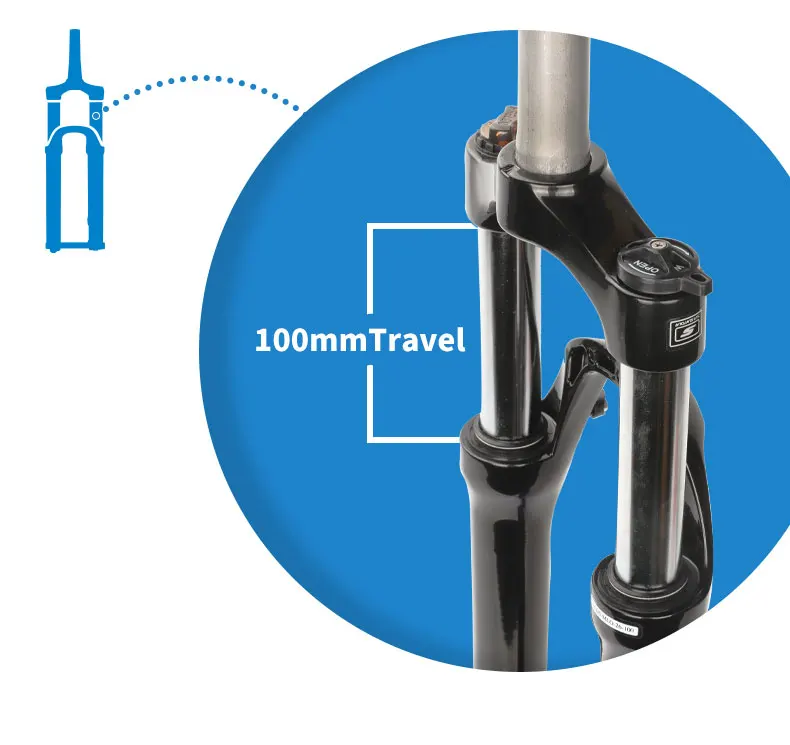 SUNTOUR Mechanische Lockout-Gabeln, Mountainbike-Gabeln, Scheibenbremse, MTB-Gabel, 100mm Dämpfungsweg, 26 Zoll, 27,5 Zoll, 29 Zoll XCM – Detail 11