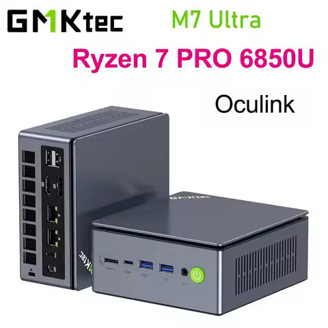 GMKtec M7 Ultra AMD Ryzen 7 Pro 6850U Mini PC Windows 11 2x DDR5 4800Mhz Pcie 3.0 NVME SSD Wifi6E BT5.2 4K Gaming PC Oculink