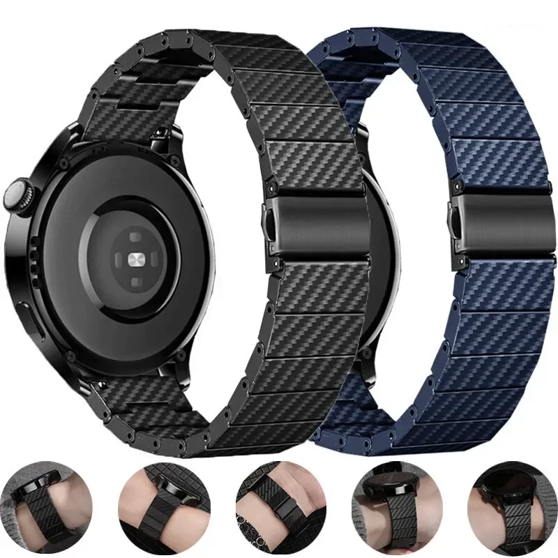 20MM Carbon Fiber Pattern Band For Samsung Galaxy Watch 7/6/5/4 40 44mm Watch 4Classic 46mm Bracelet for 6Classic 43 47mm Strap