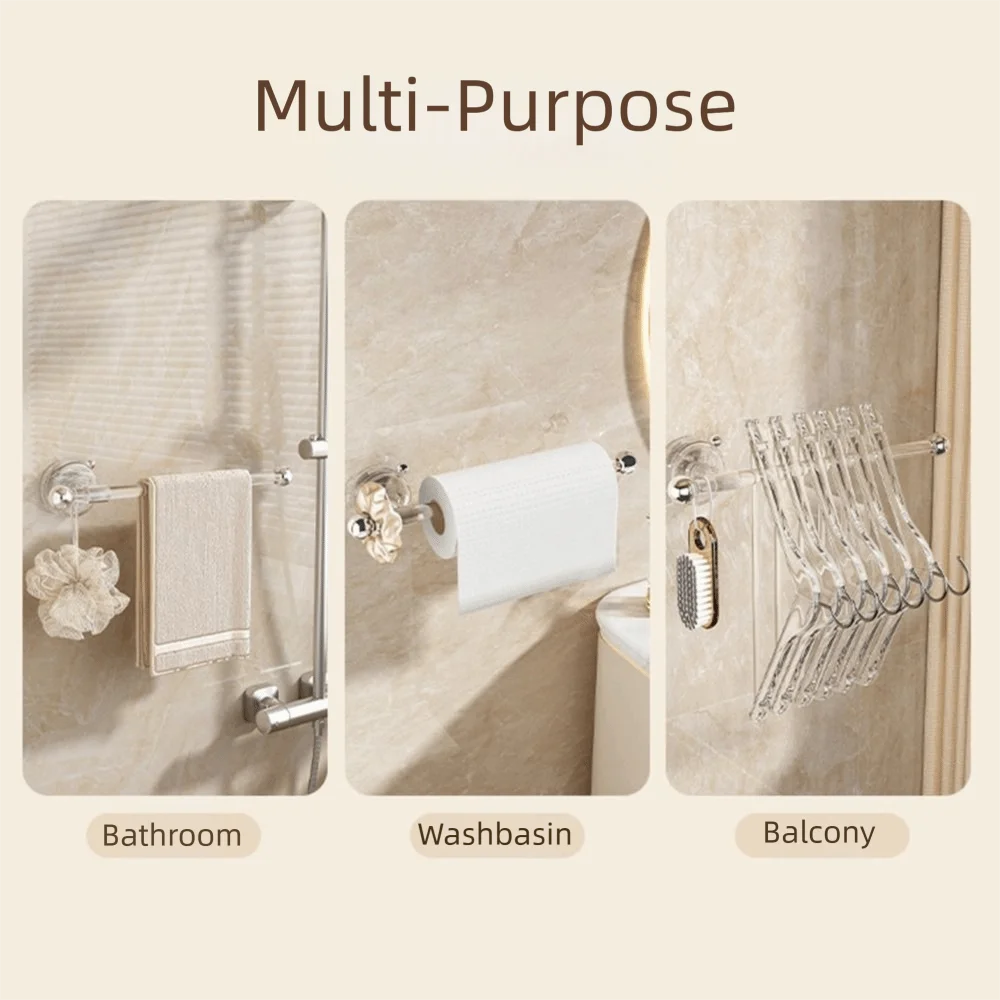 

Suction Cup Paper Towel Holder Wall-Mounted Non Perforated No Drilling Tissue Holder Reusable Waterproof