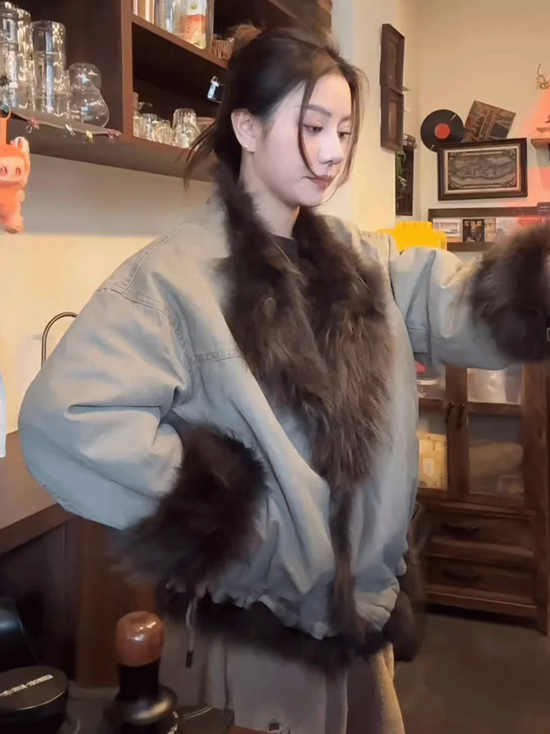 

Корейский женский тюнер из хлопка с тепловым воротником, зимнее новое поступление, модное пальто, теплое и сли