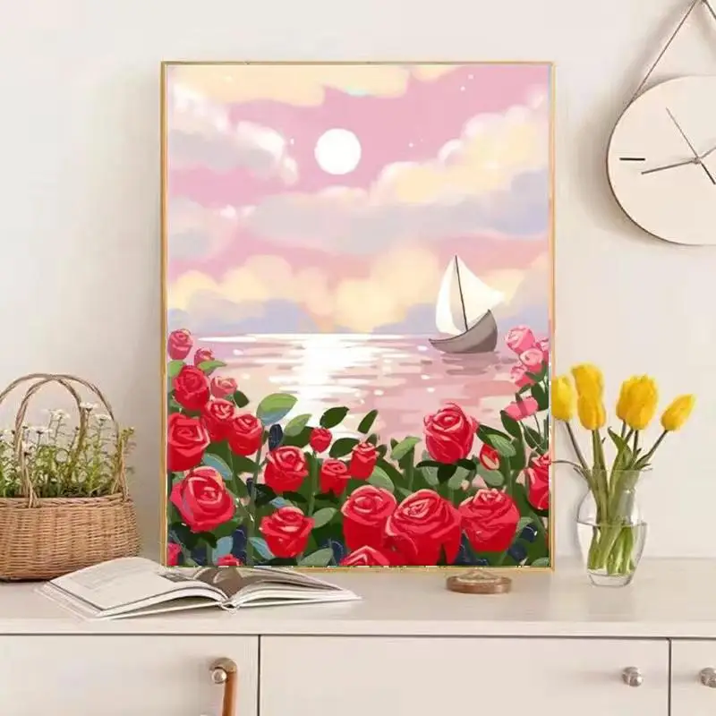 

4522522 Digital oil painting living room decorative painting sofa background wall hanging painting