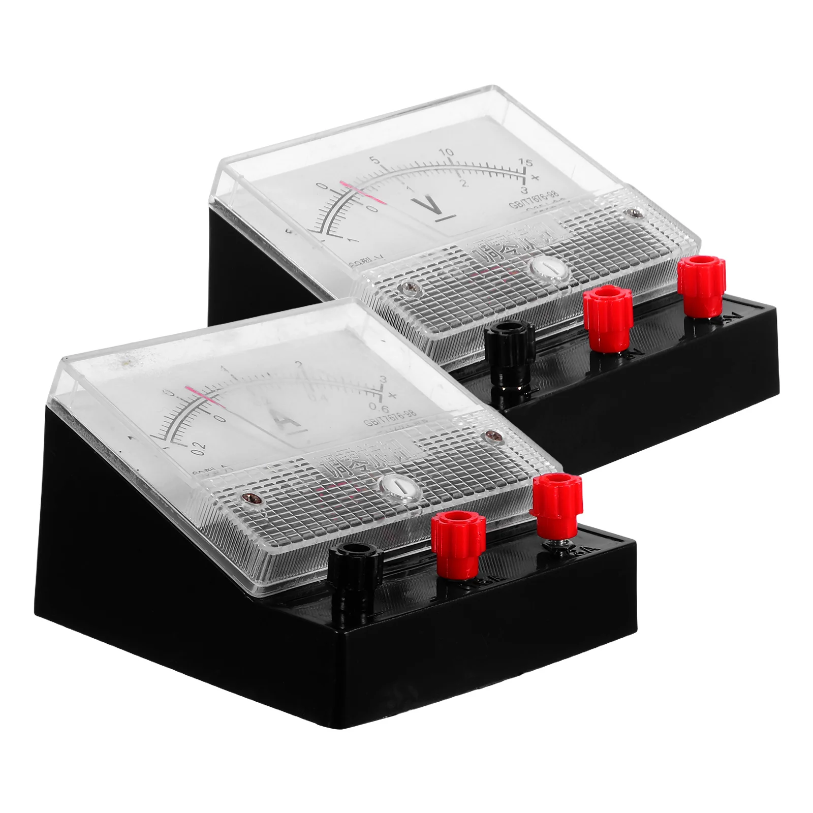 2 قطعة تيار مستمر مقياس التيار الكهربائي الفولتميتر مجموعة أدوات القياس التناظرية لتجارب الفصول الدراسية مختبر الفيزياء المدرسية الحالية