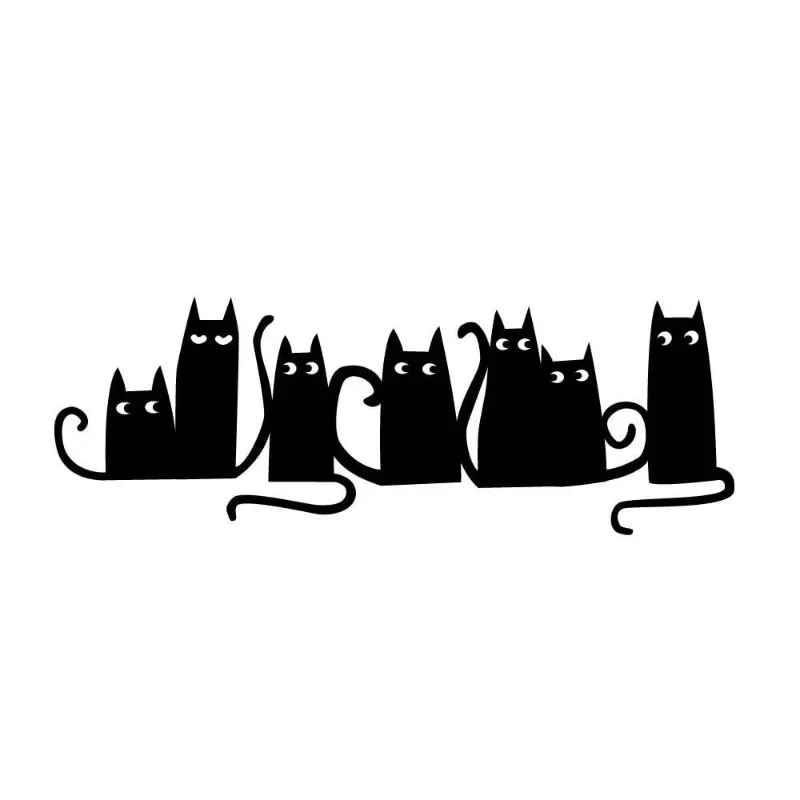 1PC Group Cats Vinyl Sticker, Waterproof Die Cut Decal for Car Helmet Toolbox DIY Exterior Decor
