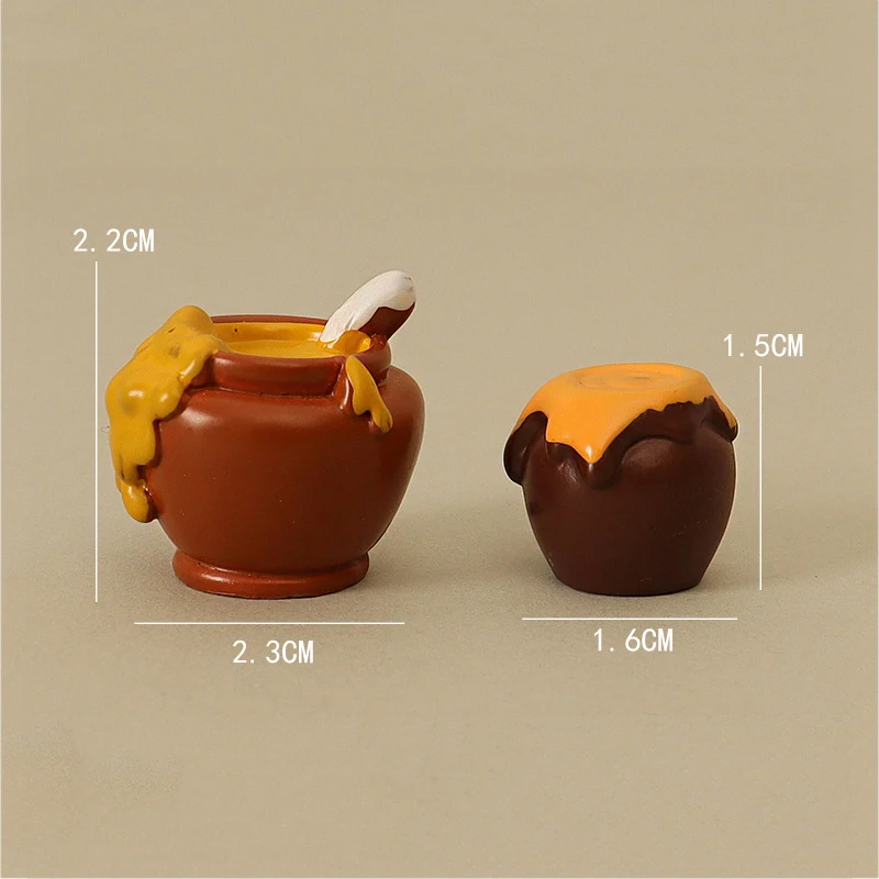3Pcs 1/12 Dollhouse Simulation Honey Jar Set Dollhouse Miniature Kitchen Food Decoration Dolls House Accessories
