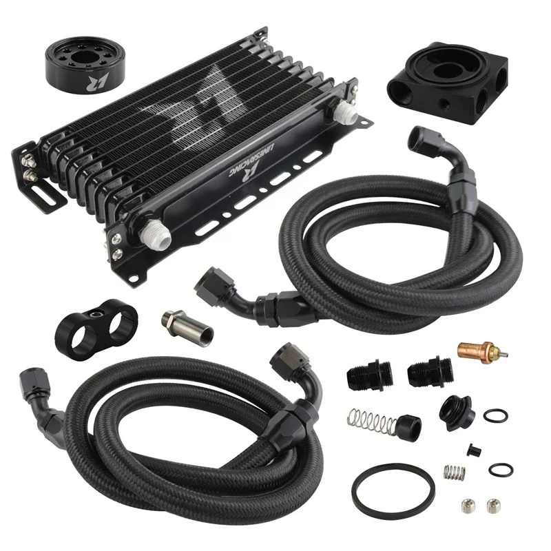 10 Row Oil Cooler & Thermostatic Oil Filte Adapter Kit & Fuel Hoses for Subaru BRZ Toyota GT86 2013-2019 Scion FR-S 2013-2015