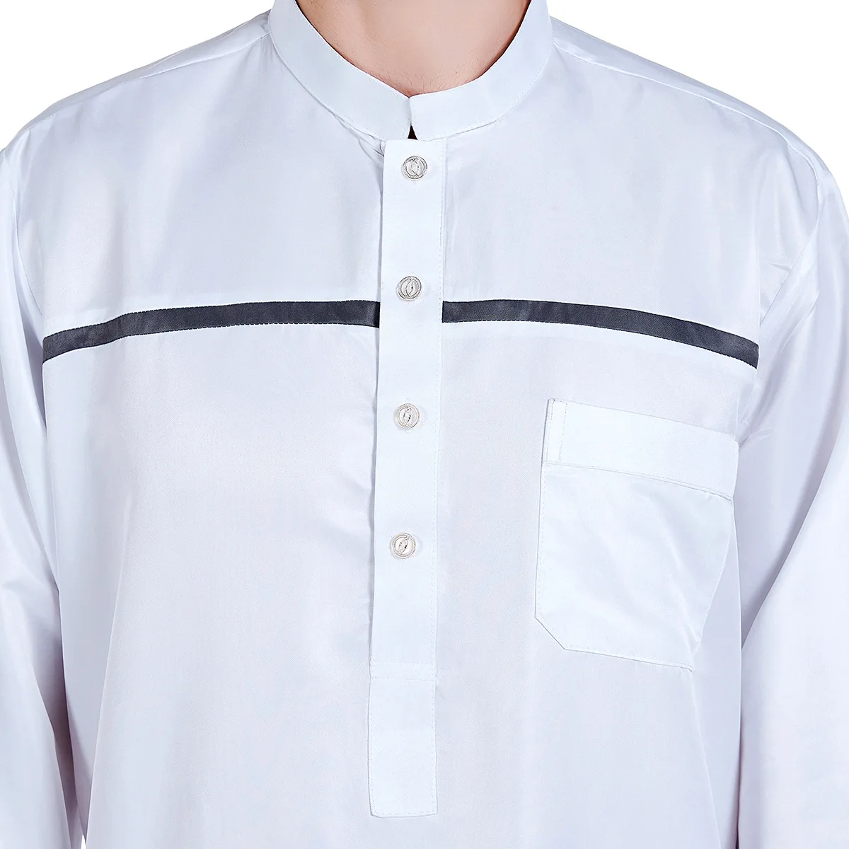 Uomo Casual Allentato Caftano Musulmano Thobe Jubba Manica Lunga Thoub Medio Oriente Musulmano Abaya Abbigliamento Islamico Abito Caftano