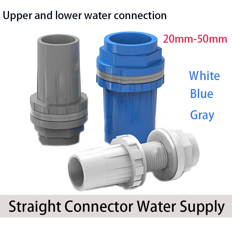 

1PCS ID 20/25/32/40/50mm PVC Water Tank Connector Aquarium Fish Tank Water Pipe Fittings Garden Irrigation Tube Adaoter