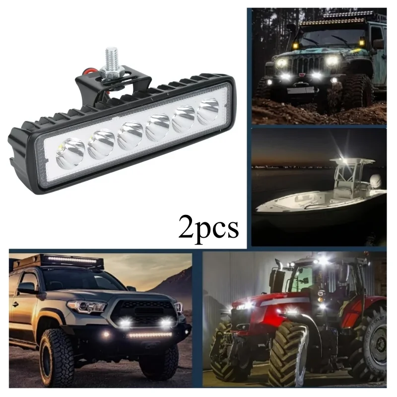 

6-дюймовая автомобильная световая лента, 6 светодиодов, 18 Вт, высокая яркость, белая, многофункциональная, вспомогательная, подходит для внедорожников, грузовиков, автомобильных рабочих фонарей