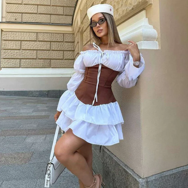 

Женская одежда, новинка лета 2025 года, сексуальный темпераментный короткий топ без бретелек, юбка с цветочным бутоном, костюм, клубная одежда, Vestidos