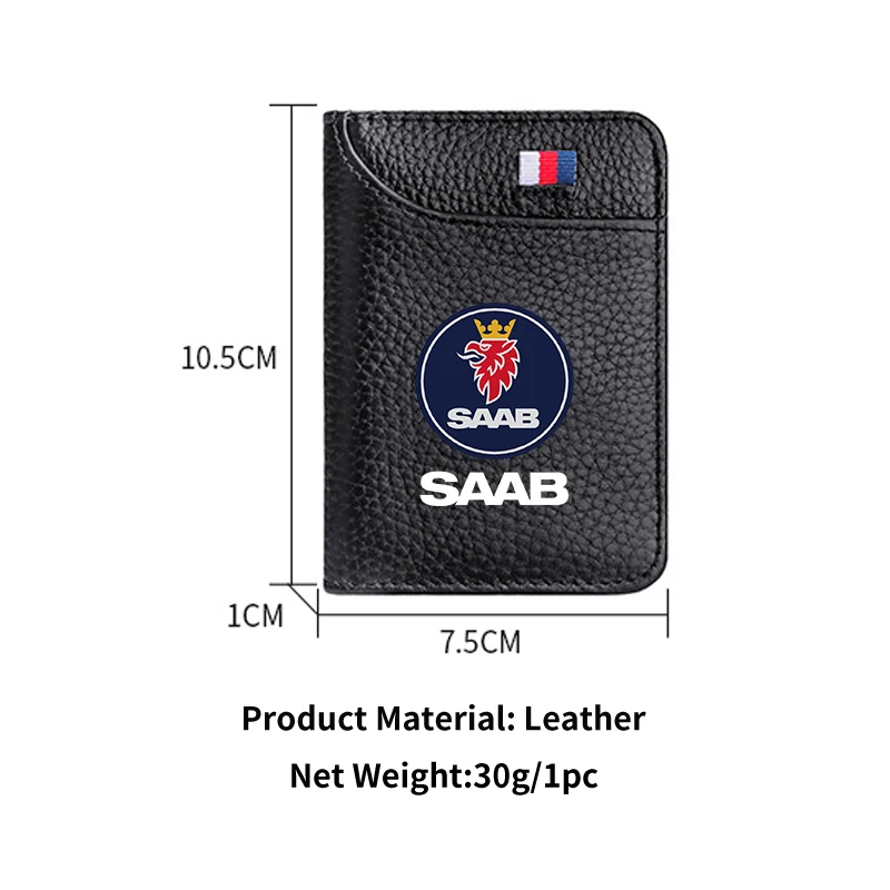 Super Slim Soft Wallet Credit Card Holder Wallets Thin Small Short Wallets For SAAB 9-4X 9-7X 9-3 9-5 9-2X 9-X 9000 900 600 99 9