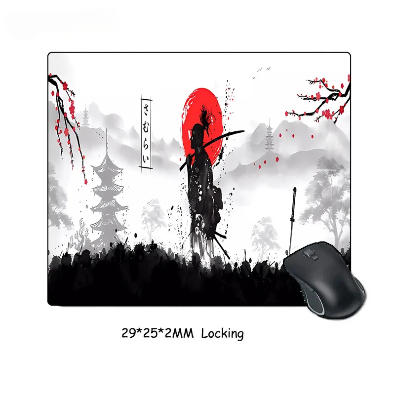 Samurai Warrior Black Mouse Pad