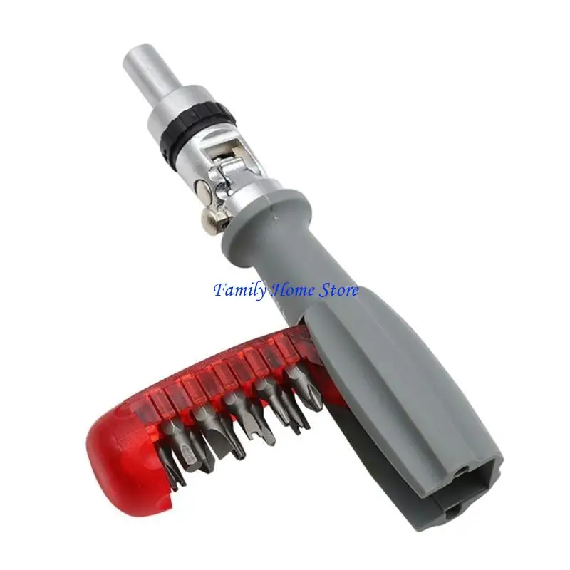 

P0UF Ratchet Screwdriver Multi Elbow 180Degree Rotation Folding Screwdriver