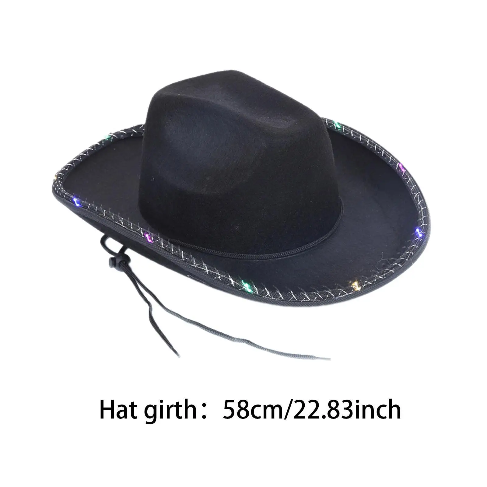 قبعة راعية البقر النسائية مع قبعة رعاة البقر ذات حافة واسعة خفيفة مع حبل الرياح #6