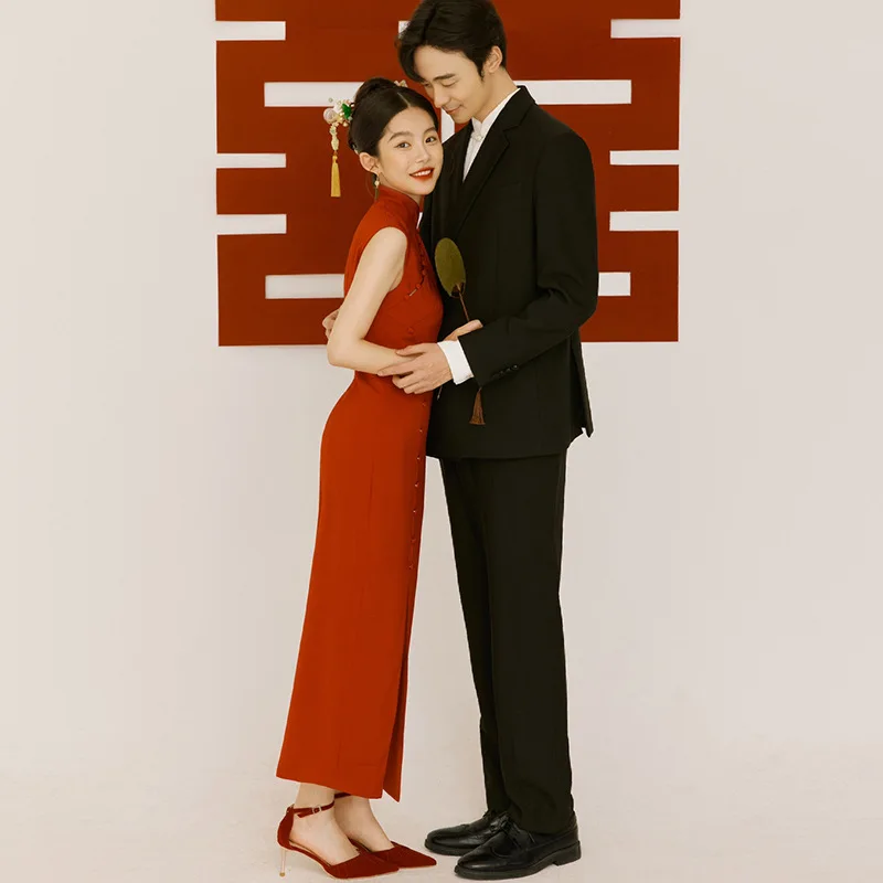 Cheongsam Toast Dress Retro Wedding Dress For Brides Small Split Slimming And Slimming Improved Cheongsam  Customized