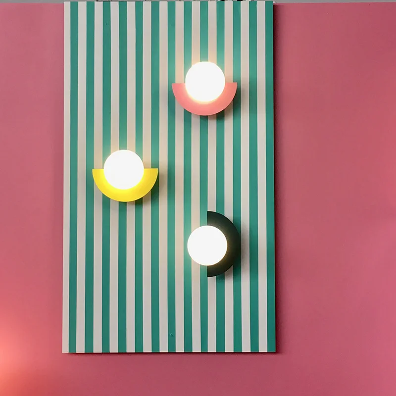 

Color Macaron Wall Lamp Living Room Bedroom Bedside Study Background Wall Front Desk LED Atmosphere Decoration Wall Lamp