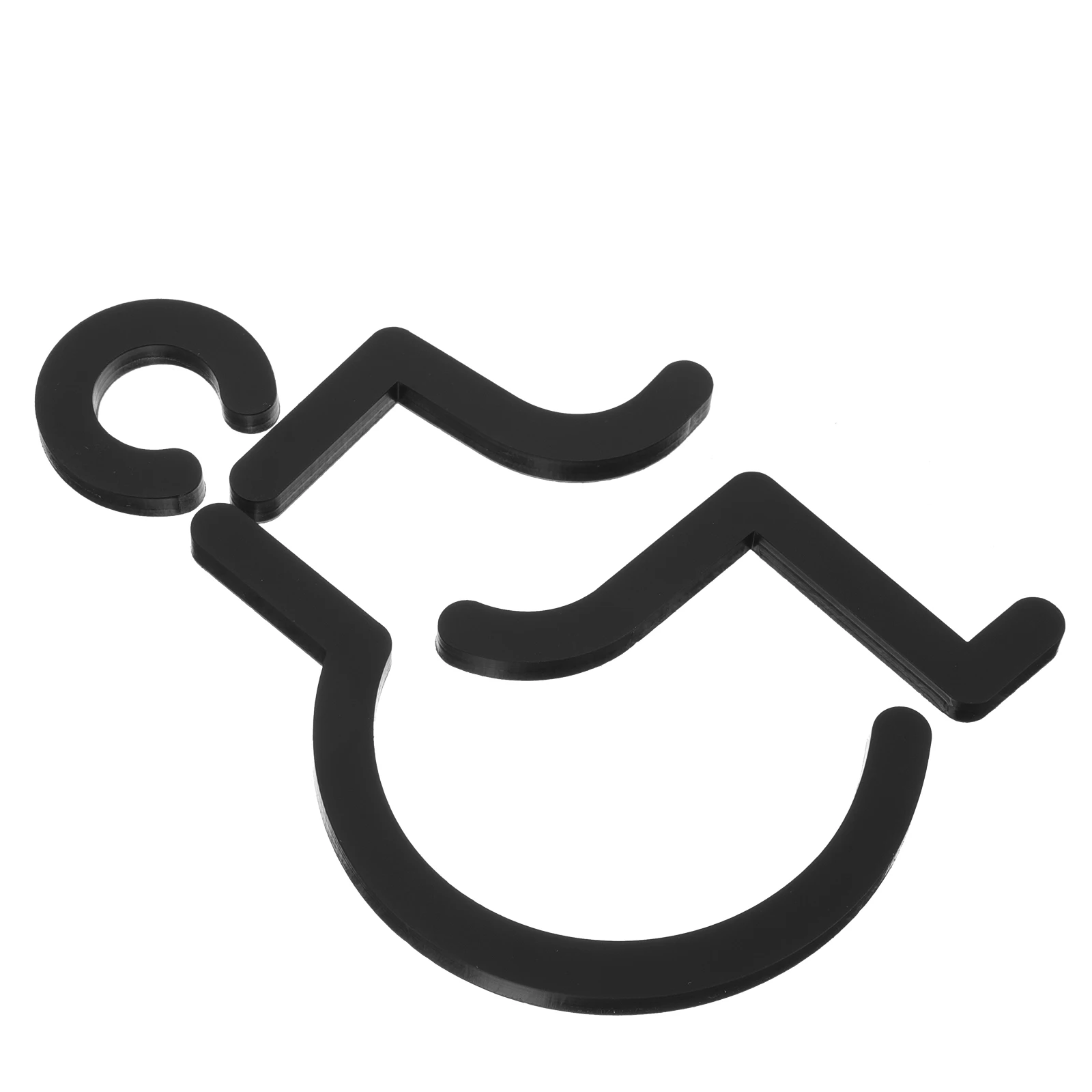 

Accessible Bathroom Sign Restroom Door Sticker Toilet Signs Disabled Wheelchair Metal Signage for Home Black