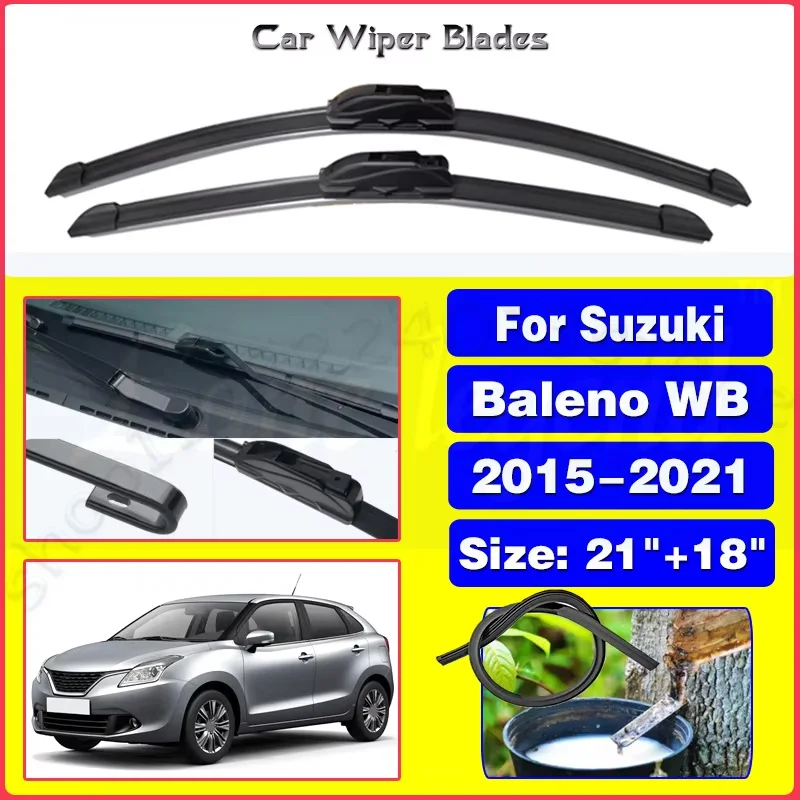 

For Suzuki Baleno WB 2015 2016 2017 2018 2019 2020 2021 Front Wiper Blades Windshield Windscreen Window Brushes 21"18"