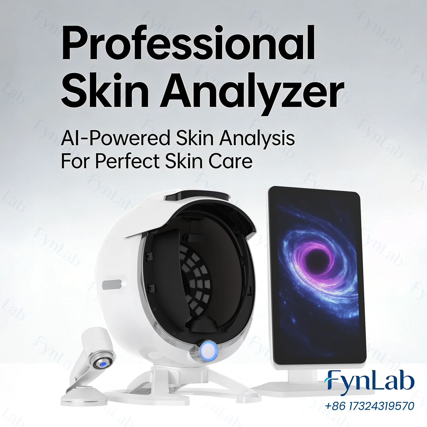 AI Intelligent Skin Tester 8-Spectrum Facial Analyzer – 36MP Professional Skin Scanner with Moisture & Microscopic Detection