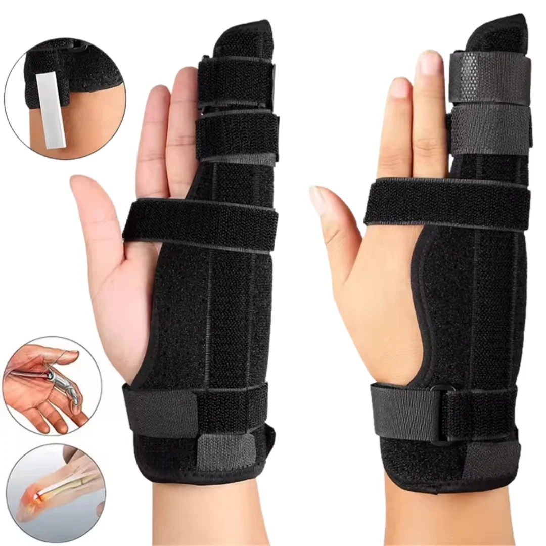 

Double Finger Fixing Strap Finger Support Splint with Aluminum Plate Hand Brace Finger Guard Band for Pinky Ring Finger Fracture
