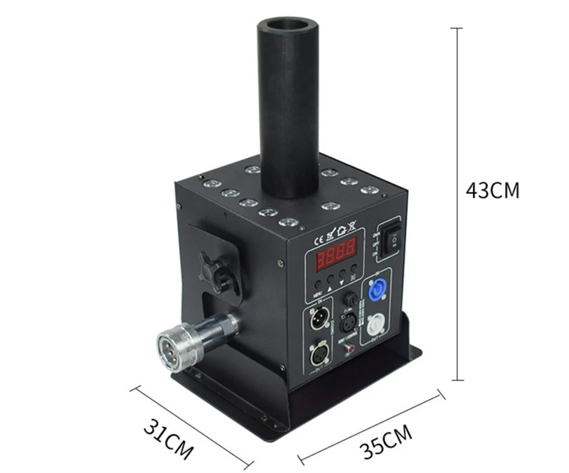 Efectos de escenario 12x3W rgb colorido 250w LED máquina de chorro de co2 DMX DJ etapa co2 máquina de niebla de humo