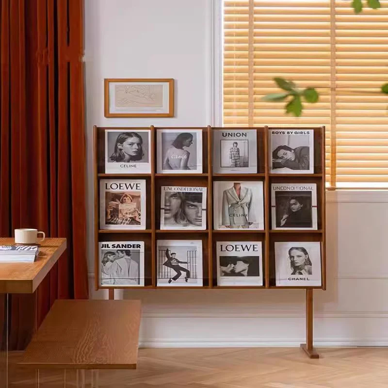 Magazine Collection Display Stand Wooden Book Corner Storage Aesthetic Shelves Living Room Bedroom Estante Home Decorations