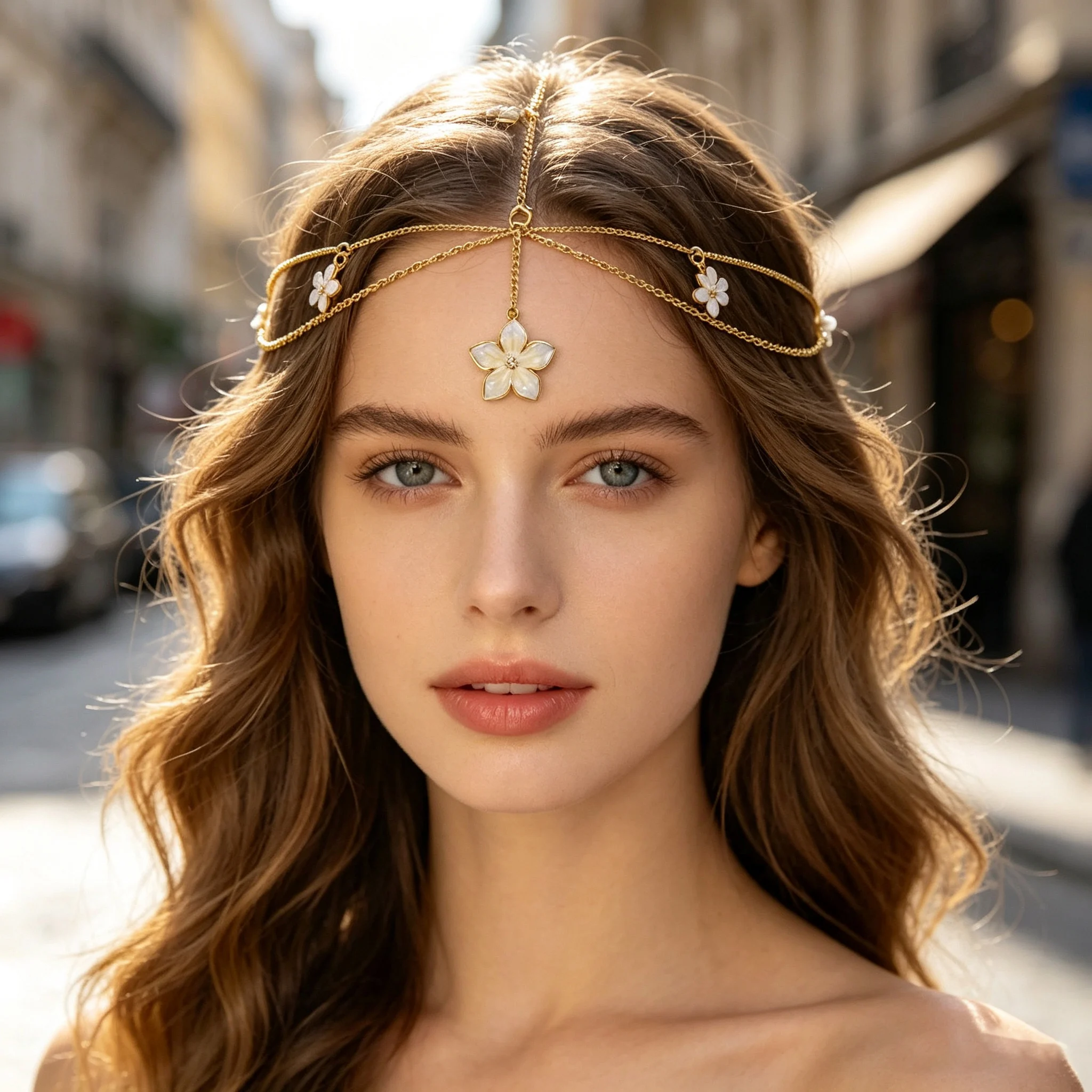 Bohemian Style Flower Head Chain for Women - Elegant Multi-Layer Design, Perfect for Parties, Proms, and Gifts, Bohemian Jewelry