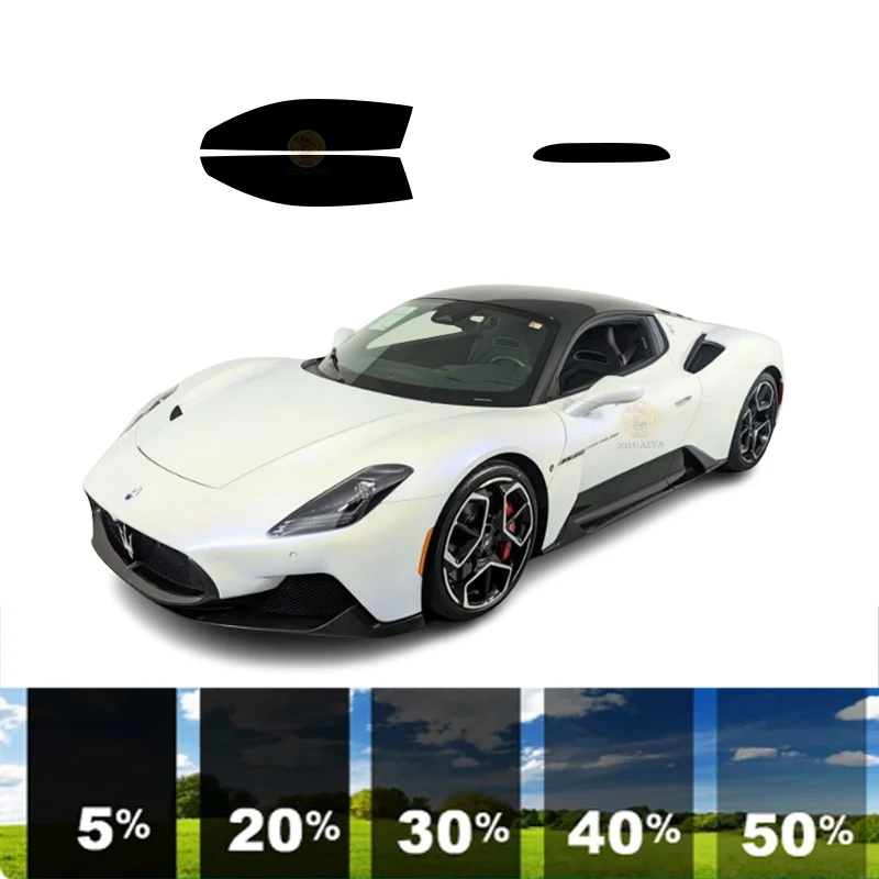 precut Removable Window Tint Film For Car 100% UVR 5%-35%VLT Heat Insulation Carbon ﻿For MASERATI MC20 2 DR COUPE 2021-2023