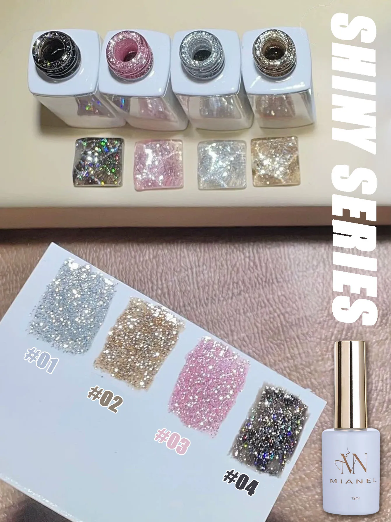 MIANEL 12ML/PCS Autumn Flashing Gel Polish 2024 New Style Gel Nail Polish Top Selling Whitening Color Sequins Broken Diamond Gel