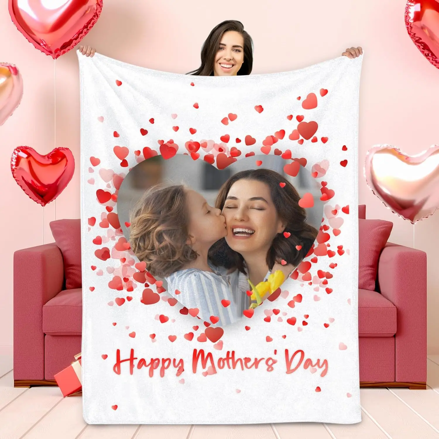 Customized Blanket with Photo Personalized Couple Gift Photo Blanket Mother Father Birthday Valentine's Day Gift