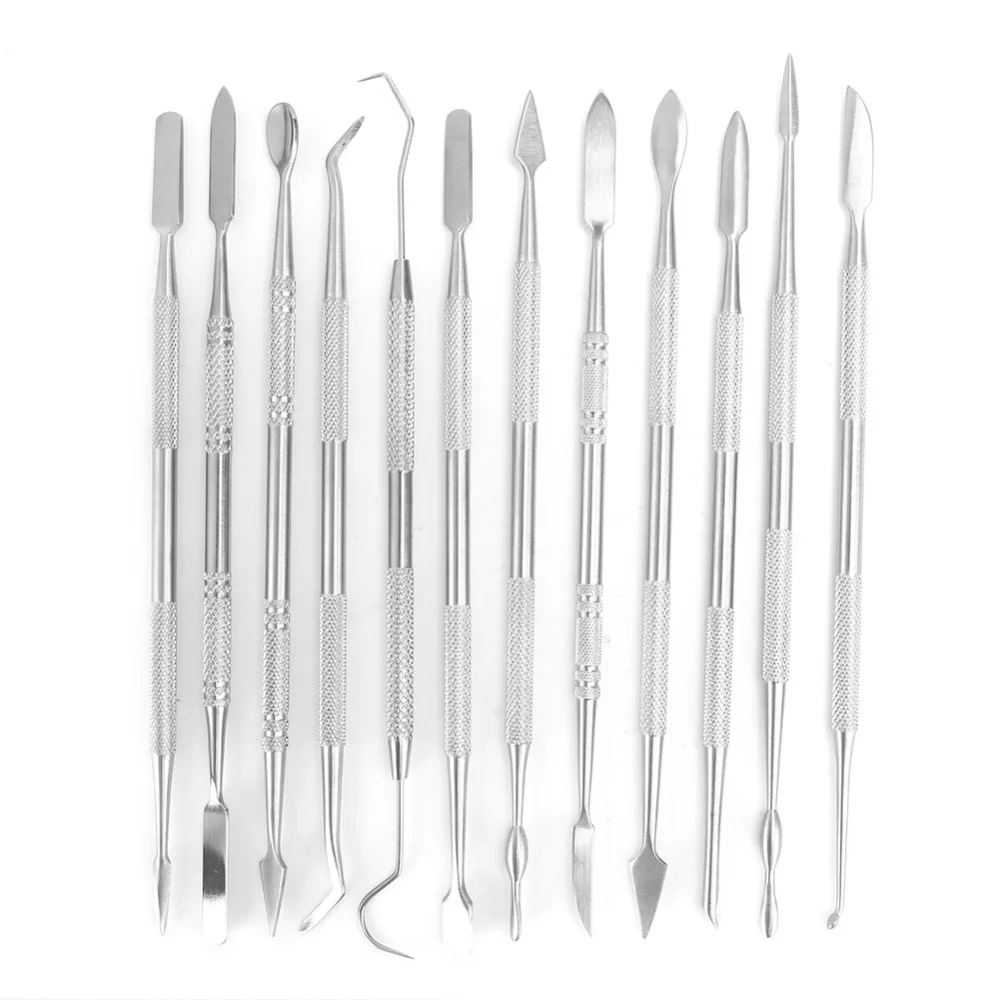 

12 шт. профессиональный набор резьбы по воску из нержавеющей стали, 12 шт., инструмент для резьбы по глине, инструмент для резьбы по керамике, сделай сам, ремесло