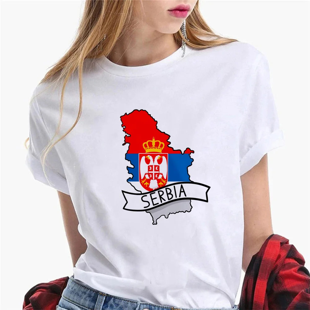 

Женская футболка с графическим принтом Serbien y2k