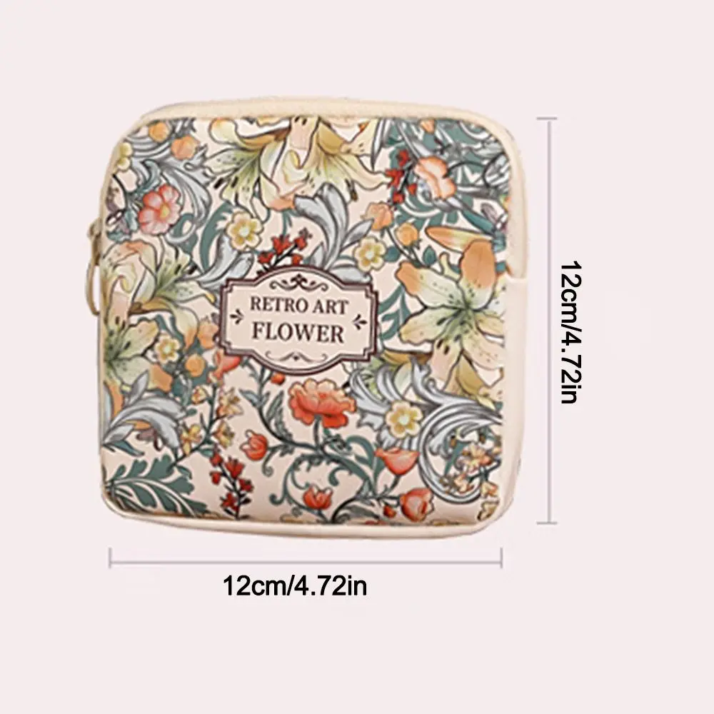 New PVC Women Girls Cosmetic Makeup Bag Coin Purse Large Capacity Sanitary Pads Bag Portable Mini Data Cables Organizer