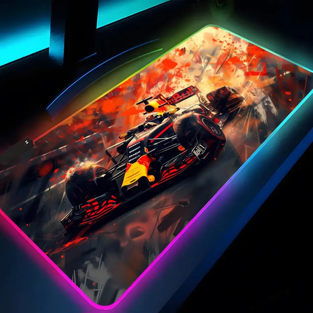 Formula 1 Racing F1 Mouse Pad Rgb Xxl Laptop Mat Gaming Mousepad Backlit Keyboard Gamer Girl Table Pads Desk