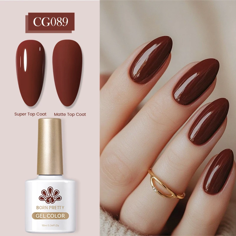 BORN PRETTY 10ml Smalto per unghie gel marrone rosso scuro Autunno inverno opaco semipermanente Soak Off UV LED Vernice per manicure Fornitura per unghie