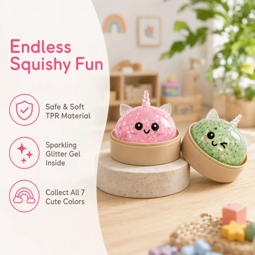 Gold Glitter Simulation Buns Dumpling Squishy Slow Rising Soft Bun Squeezable Transparent Rainbow Mystery Fidget Sensory